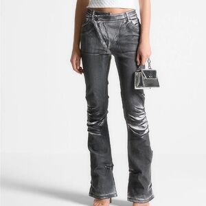 Maniere De Voir Oil Print Fit and Flare Jeans NWT Size 10.